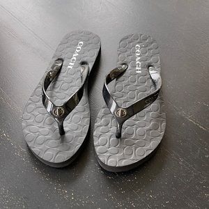 NWOT Coach Abbigail Black Flip Flops